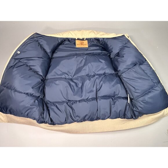 Black Sheep Mens Sleeveless Down Puffer Vest w Snaps Size XL Khaki Tan Vintage - Picture 3 of 11